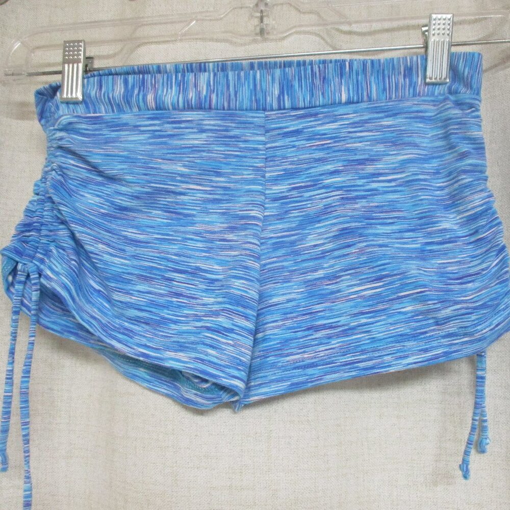 ANAHATA blue purple heather stretch drawstring sides shorts